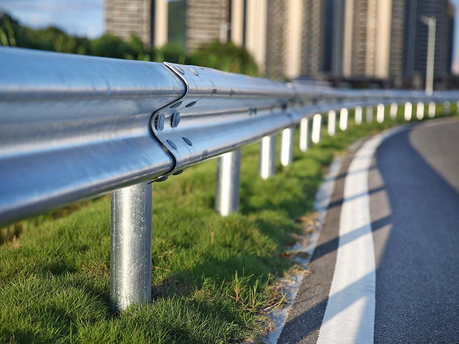 Guardrail along the side of a highway
